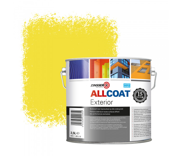 Zinsser Allcoat Exterior Wall Paint Ral Zinc Yellow Liter