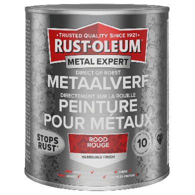 Rust-Oleum Metal Expert Direct Op Roest Hamerslag Verf Rood 750ml