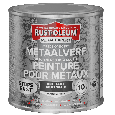 Rust-Oleum Metal Expert Direct Op Roest Hamerslag Verf Antraciet 250ml