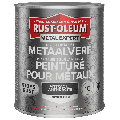 Rust-Oleum Metal Expert Direct Op Roest Hamerslag Verf Antraciet 750ml