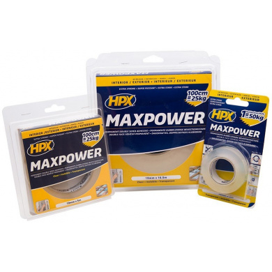 MAX POWER Double Sided Mounting Tape TRANSPARENT 19mm High Strength / 2 meter