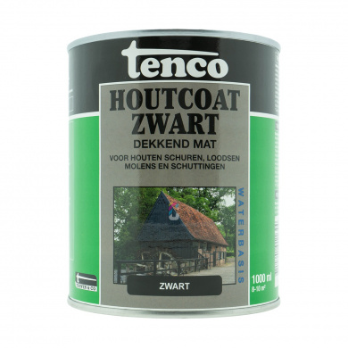 Tenco Houtcoat Zwart Waterbasis Mat 1 liter