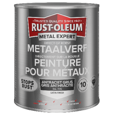 Rust-Oleum Metal Expert Direct Op Roest Metaal Verf Zijdeglans 750ml - RAL 7016