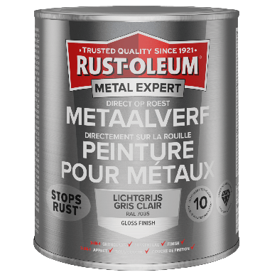 Rust-Oleum Metal Expert Direct Op Roest Metaal Verf 750ml - RAL 7035