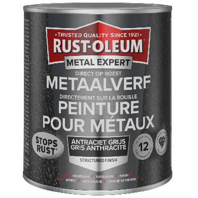 Rust-Oleum Metal Expert Direct Op Roest Structuurverf Antraciet 750ml