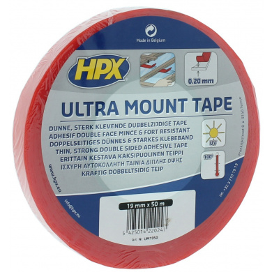 Familielid ontslaan Informeer HPX Ultra Dun Dubbelzijdig Tape TRANSPARANT 19mm - 50 meter - CROP
