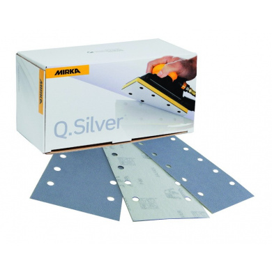 MIRKA Q-SILVER Sanding Sheets with 8 Holes - 81x153mm, 100 pieces
