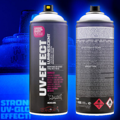UV-EFFECT Transparante UV Fluoriserende Lak in Spuitbus 400ml - CROP