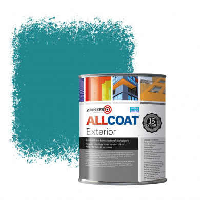 Zinsser Allcoat Exterior Wall Paint RAL 5018 Turquoise blue - 1 liter