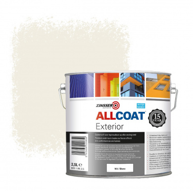Zinsser Allcoat Exterior Wall Paint RAL 9010 Pure white - 2,5 liter