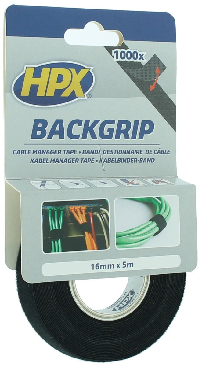 HPX Kabelband SCHWARZ 16mm - 5 Meter - CROP