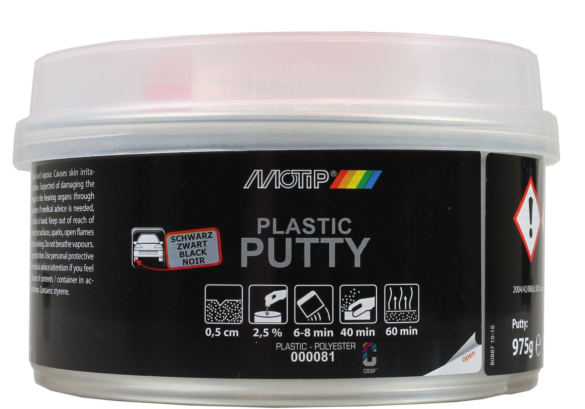 MOTIP Professional Plastic Putty - 2K Flexibler Kunststoffspachtel schwarz