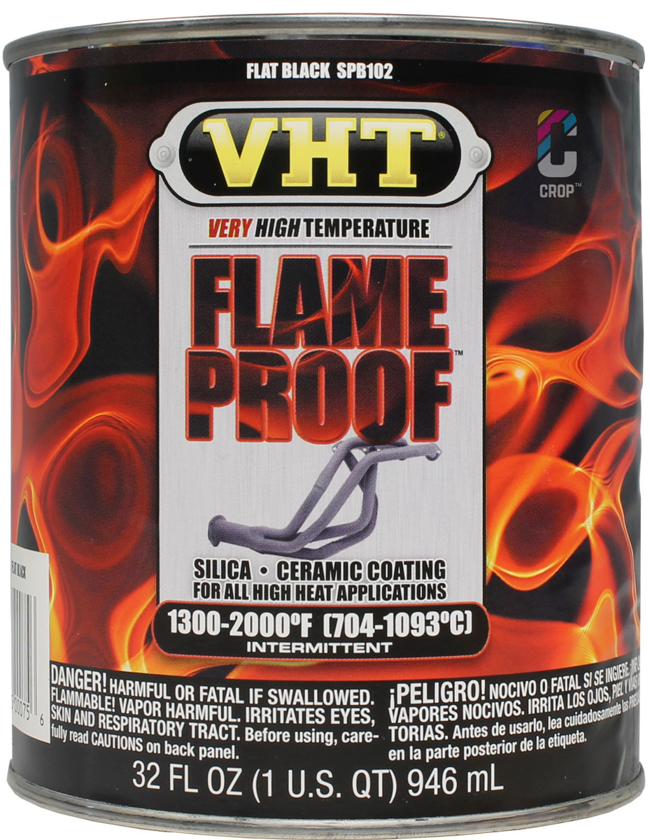 Vernis Haute Température Enceinte D'Échappement VHT Flame Proof Noir Mat  SP102
