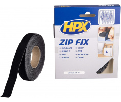 HPX Klittenband (lus) ZWART 20mm - 5 meter