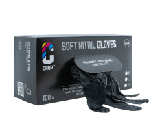 Lot de 100 gants nitrile noirs jetables très résistants CROP