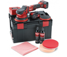 FLEX XFE15 150-18.0-EC5.0 P-SET Cordless Random Orbital Polisher 150mm in carying case with 2 batteries, charger and accessories