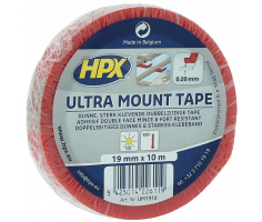 HPX Ultra Dun Dubbelzijdig Tape TRANSPARANT 19mm - 10 meter