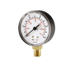 Analogue Pressure Gauge Ø 50 mm 0-16 Bar with Under Connection