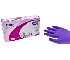 Gants à nitrile violets de Romed - boîte 100 pièces