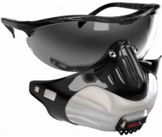 FMP2 Smoke Stealth-Mask Safety Glasses with Fine Dust Mask 