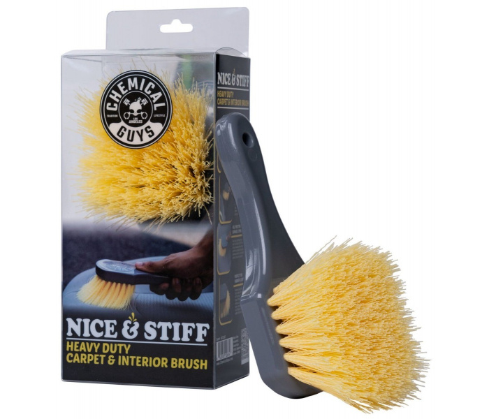 Chemical Guys Yellow Stiffy Brush for Carpets and Durable Surfaces