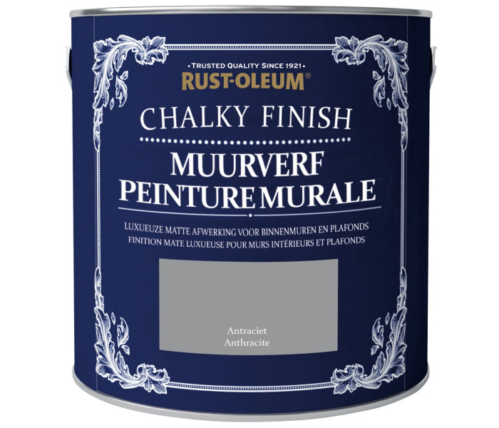 Rust-Oleum Chalky Finish Muurverf Antraciet 2,5 liter