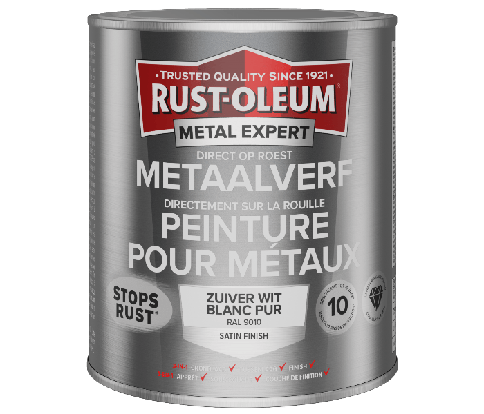 Rust-Oleum Metal Expert Direct Op Roest Metaal Verf Zijdeglans 750ml - RAL 9010