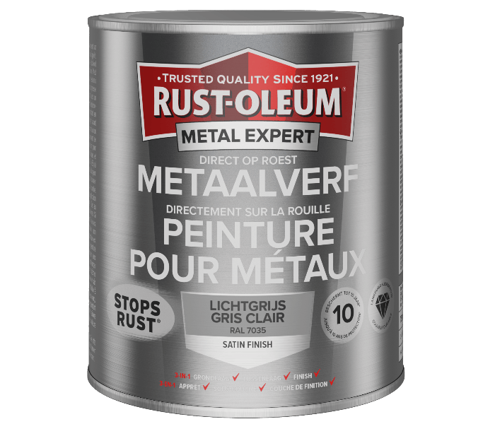 Rust-Oleum Metal Expert Direct Op Roest Metaal Verf Zijdeglans 750ml - RAL 7035