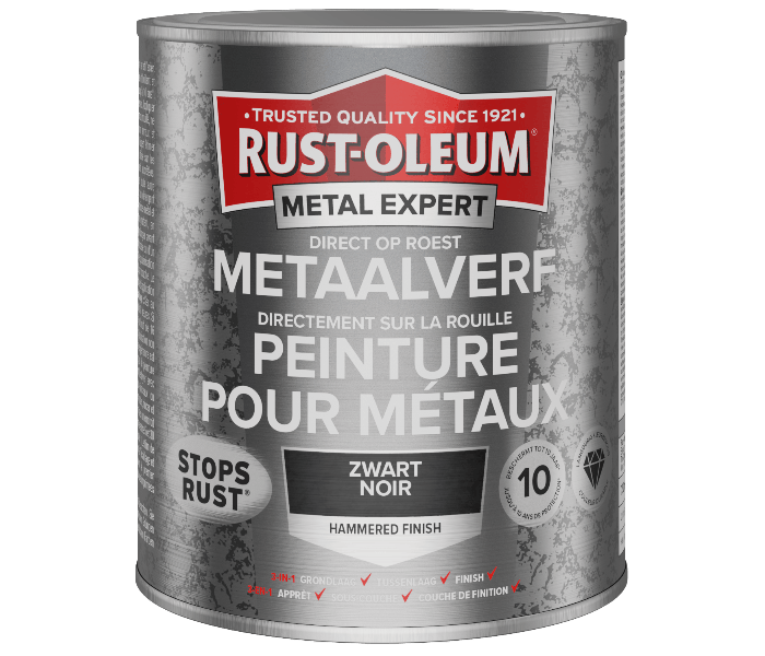 Rust-Oleum Metal Expert Direct Op Roest Hamerslag Verf Zwart 750ml