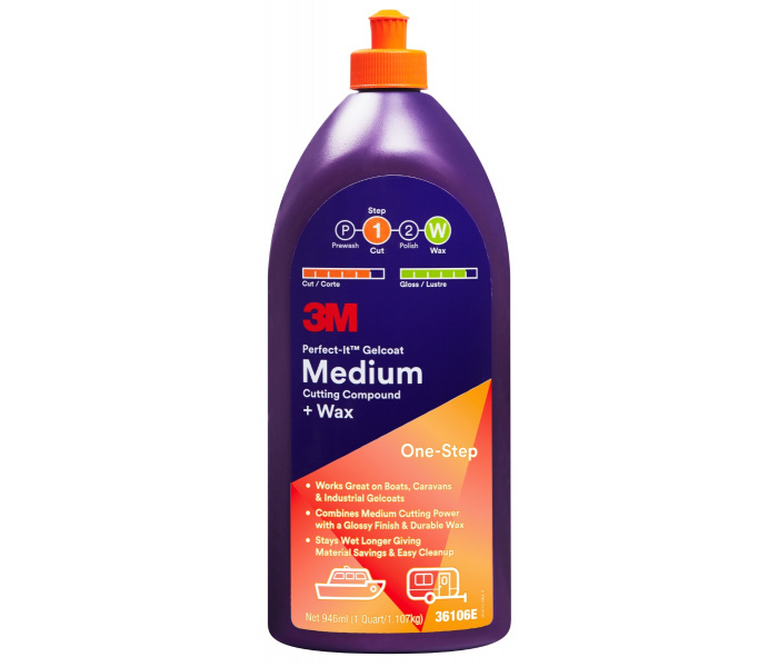 3M Perfect It Gelcoat Medium Cutting Compound + Wax 946ml