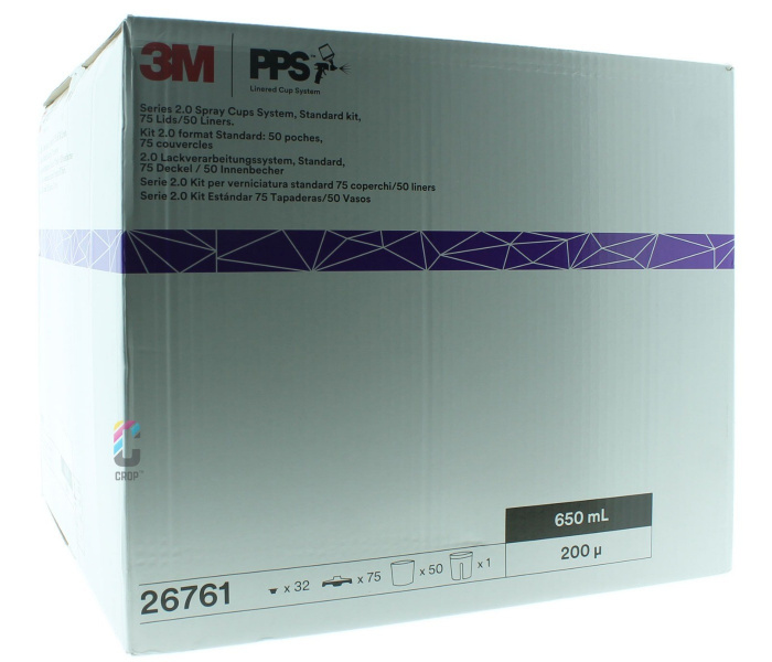 3M 26761 PPS 2.0 Kit Standaard 650ml - 200mu - 50 binnenbekers + 75 deksels