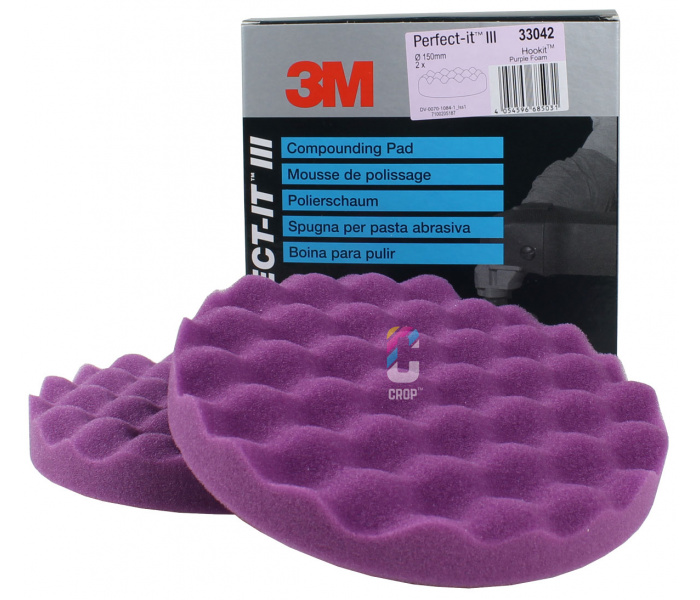 3M 33042 Perfect-It III 1-Staps Gewafelde Polijstschijf 150mm - Paars - 2 stuks