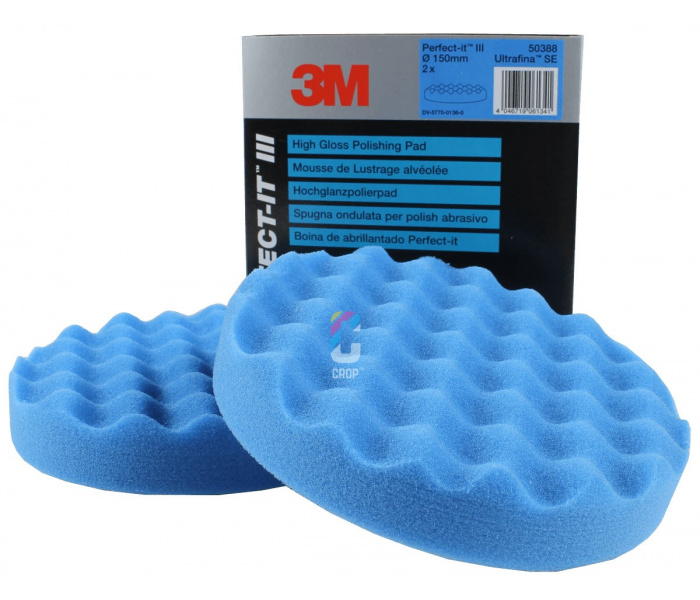 3M 50388 Perfect-It III Ultrafina Gewafelde Polijstschijf 150mm - Blauw - 2 stuks