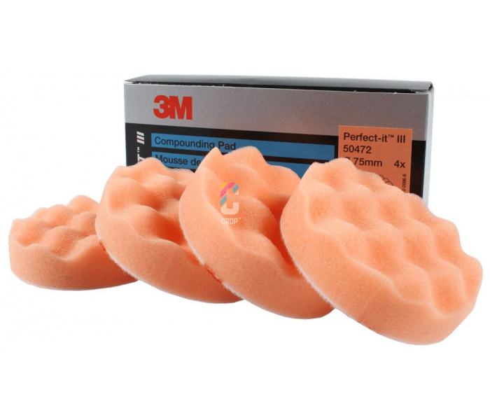 3M 50472 Perfect-It III Gewafelde Polijstschijf 75mm - Oranje Hard - 4 stuks