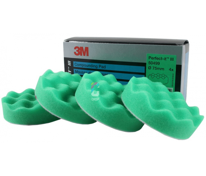 3M 50499 Perfect-It III Wafelpads 75mm - Groen Medium - 4 stuks