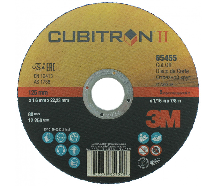 3M 65455 Cubitron II Slijpschijf 125mm x 1,6mm - per stuk