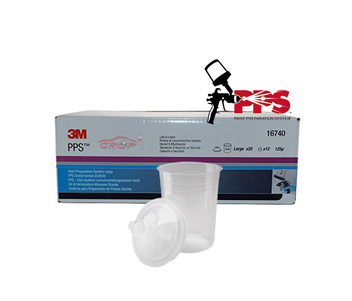 3M PPS Groot Kit 850ml Binnenbekers & deksels - 25 stuks