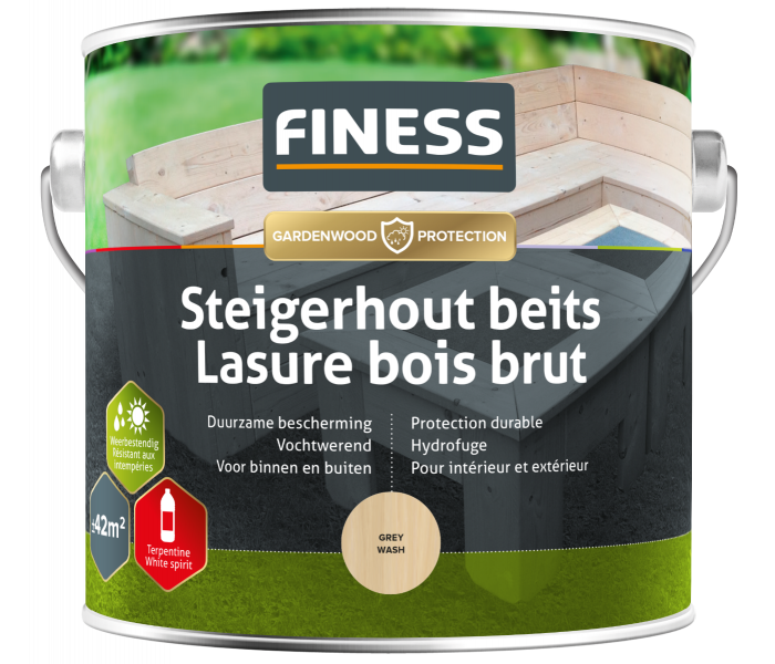 FINESS Steigerhoutbeits Grijs 2,5 liter