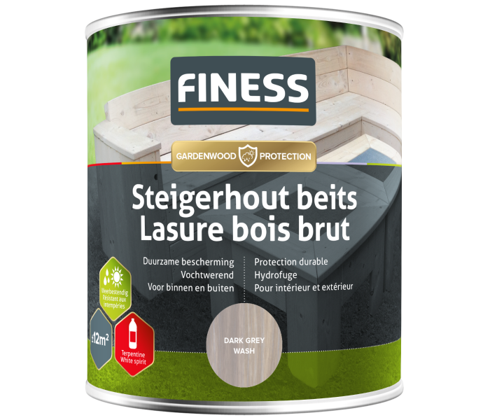 FINESS Steigerhoutbeits Donkergrijs - 750ml