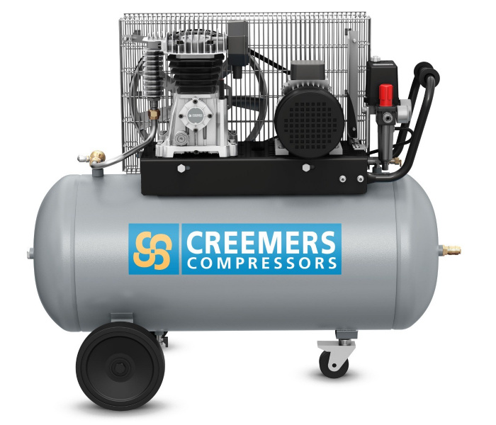 CREEMERS 254-90 Mobiele Compressor 400 Volt - 90 liter - 10 bar