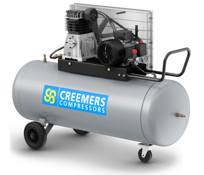 CREEMERS 387-90 Mobiele Compressor 400 Volt - 90 liter - 10 bar