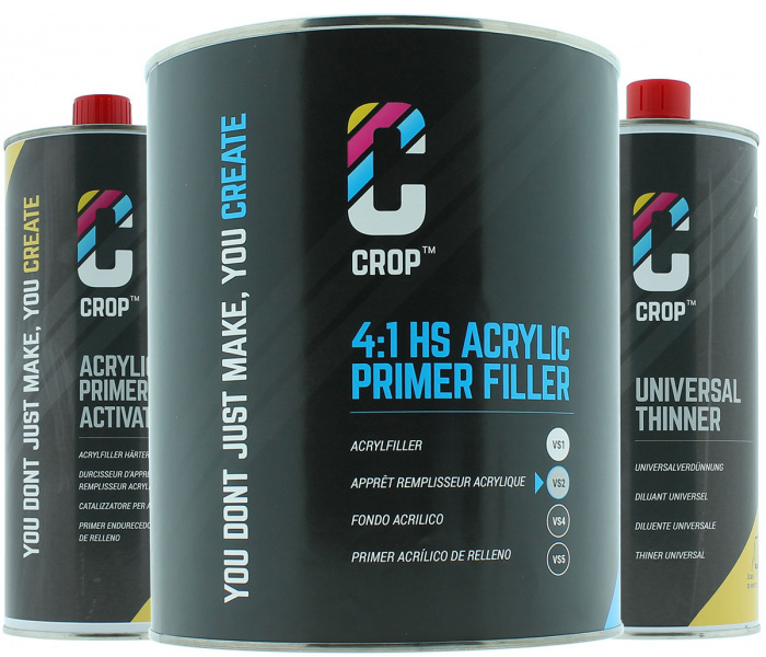 CROP 2K Primer Filler GRIJS - ACTIESET 6 liter