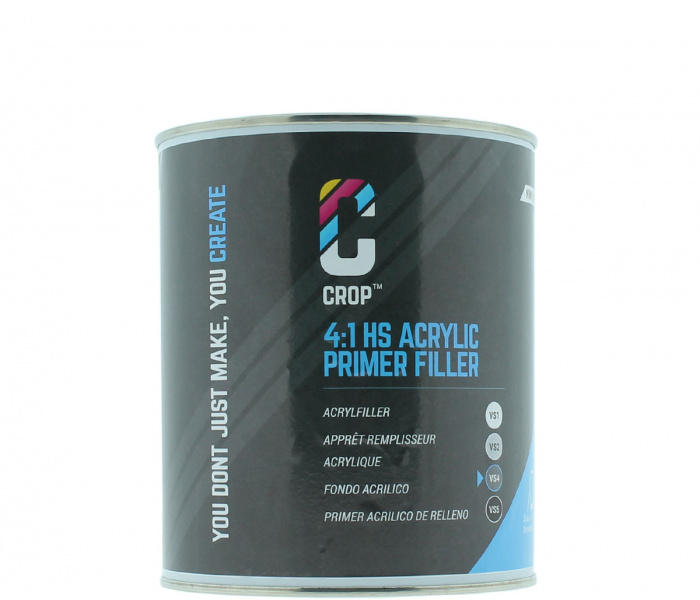 CROP 2K HS Acryl Primer Filler DONKER GRIJS VS4 - Blik 1 liter