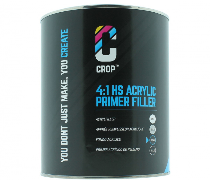 CROP 2K HS Acryl Primer Filler DONKER GRIJS VS4 - Blik 4 liter