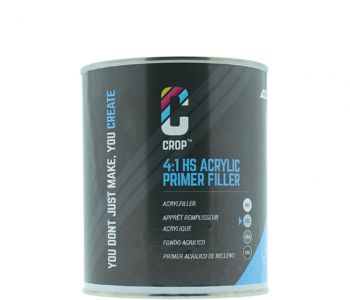 CROP 2K HS Acryl Primer Filler GRIJS VS2 - Blik 1 liter