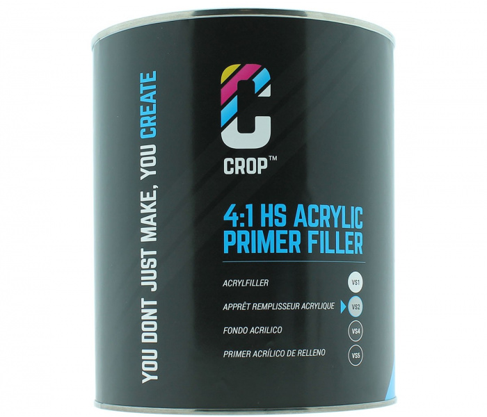 CROP 2K HS Acryl Primer Filler GRIJS VS2 - Blik 4 liter