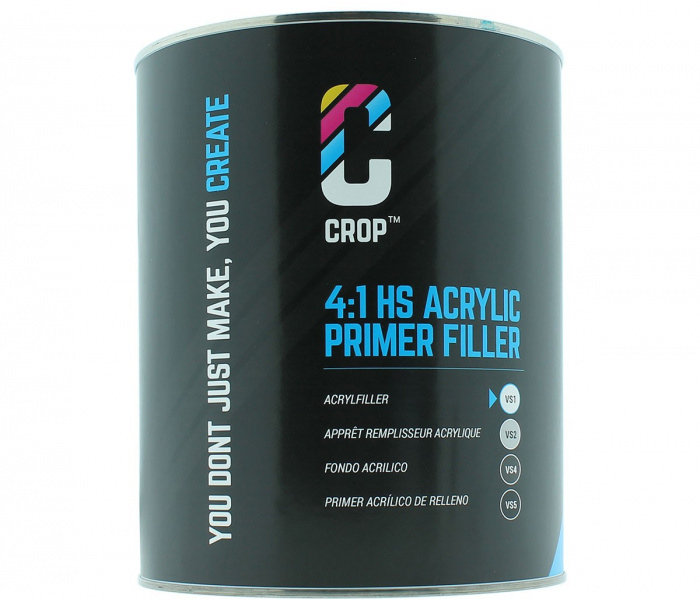 CROP 2K HS Acryl Primer Filler WIT VS1 - Blik 4 liter