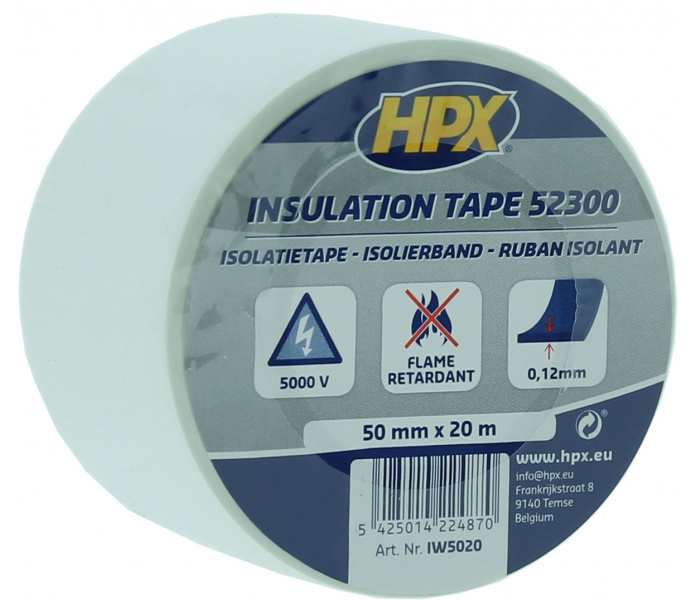 HPX 52300 Isolatietape WIT 50mm x 20 meter