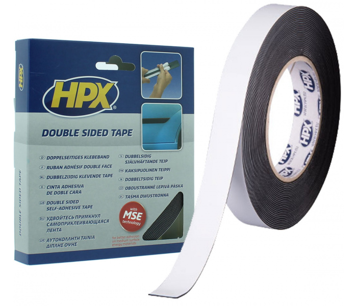 HPX Dubbelzijdig Foam Tape ZWART 19mm - 10 meter