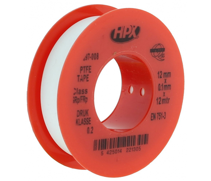 HPX PTFE Teflon Tape GAS 12mm - 12 meter